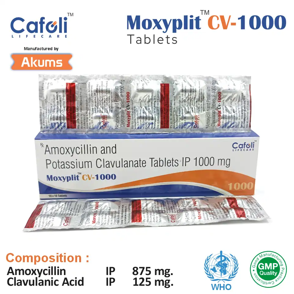 Amoxycillin (875mg) + Clavulanic Acid (125mg) Tablet at Best Price in PCD Pharma Franchise for Respiratory Infections and Skin Infections.